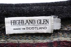 画像4: スコットランド製 HIGHLAND GLEN フェアアイル柄 ウールニット カーディガン (4)