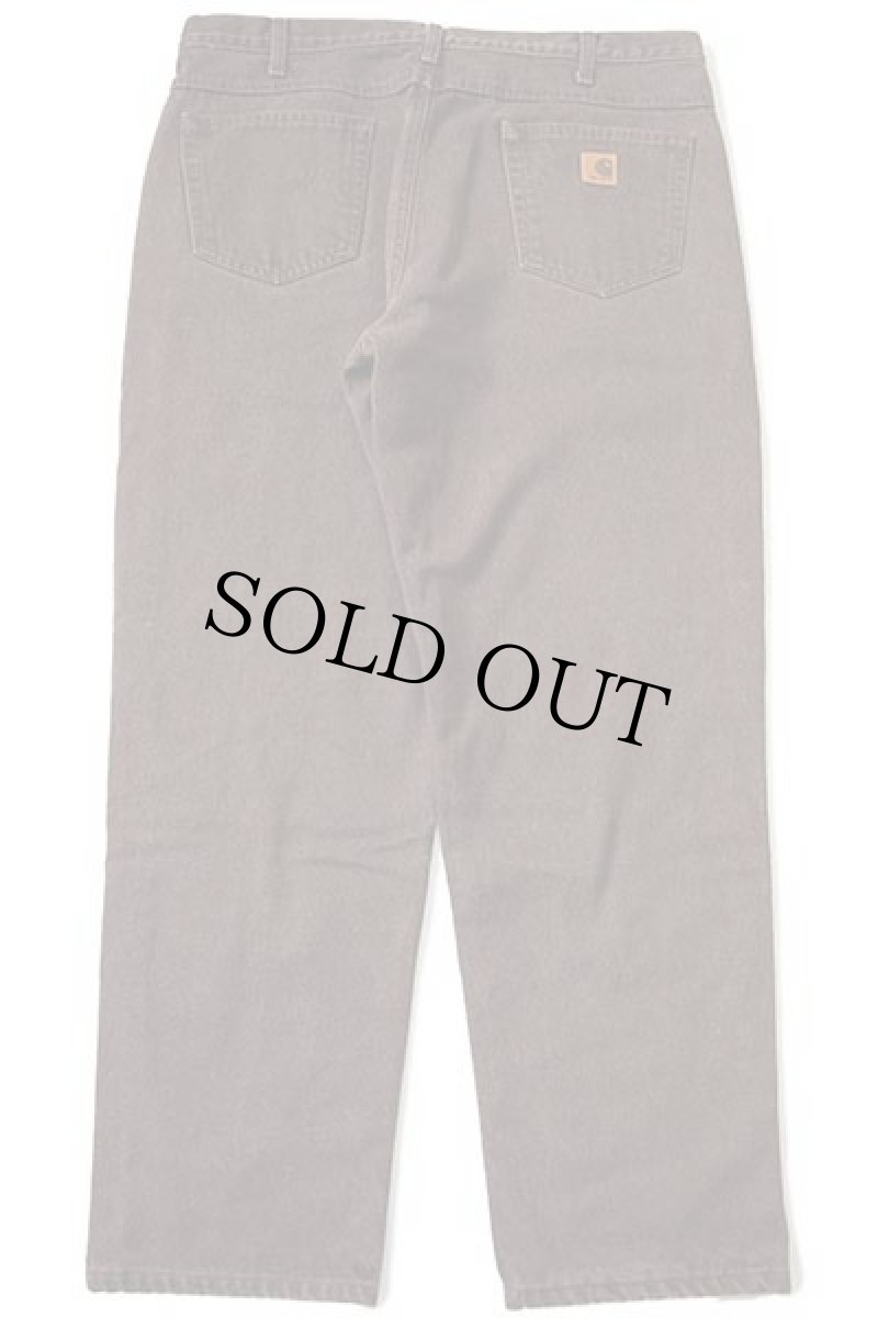 画像3: 00s メキシコ製 carharttカーハート チェック ネルライナー カラーデニムパンツ 焦げ茶 w40 L32 (3)