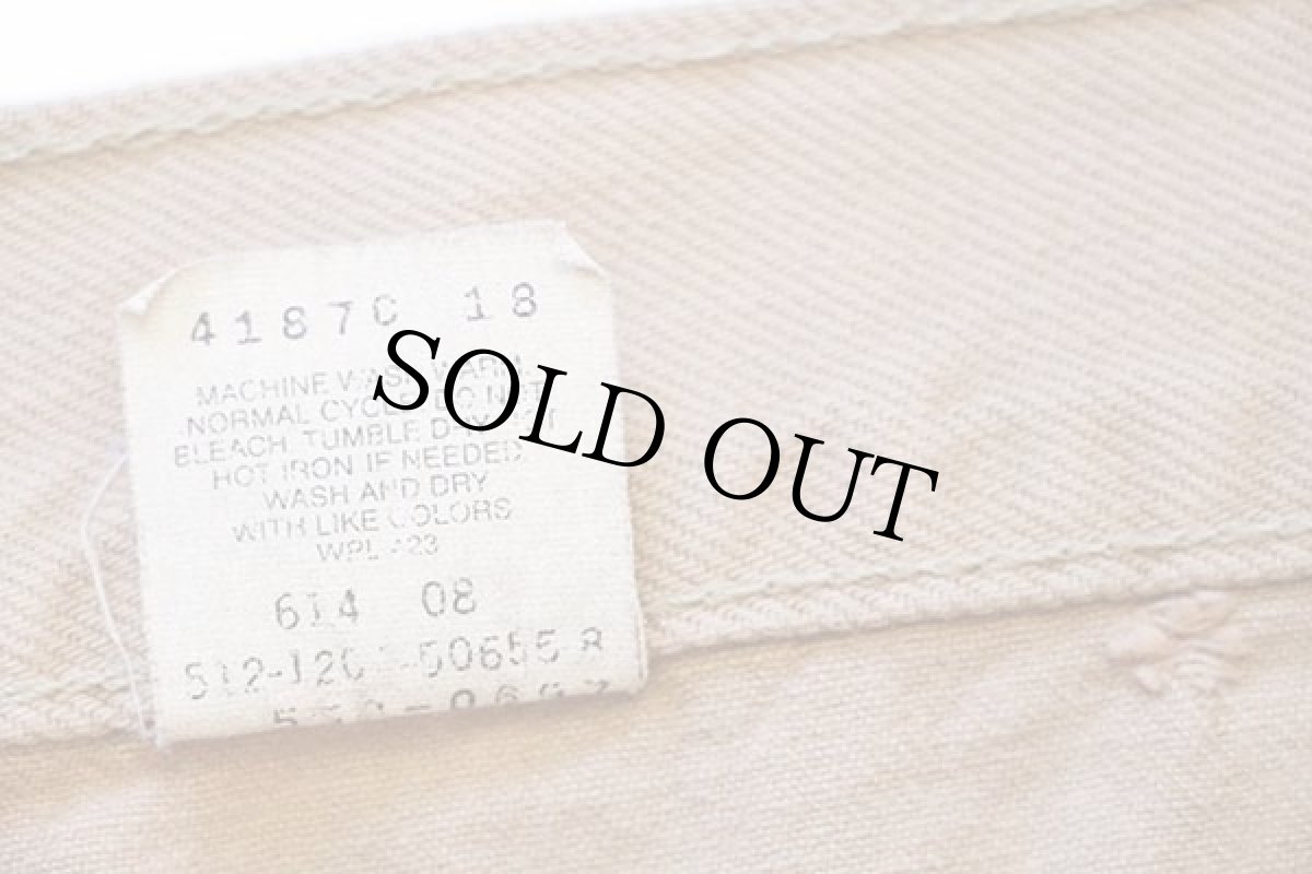 画像7: 00s USA製 Levi'sリーバイス 550 カラーデニムパンツ 後染め カーキ w34 L32 (7)