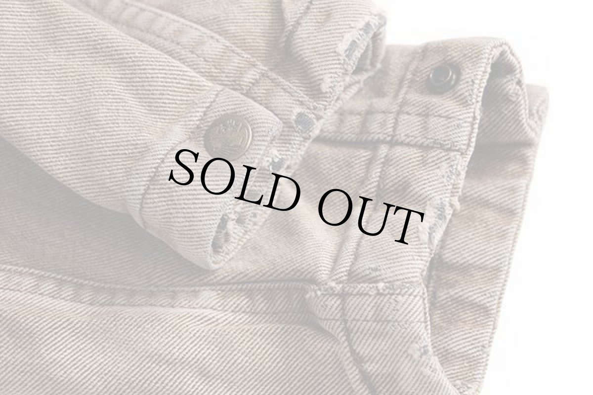 画像6: 90s Woolrichウールリッチ カラーデニム フィールドコート 茶 フェード★ジャケット (6)