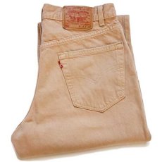 画像1: 00s USA製 Levi'sリーバイス 550 カラーデニムパンツ 後染め カーキ w34 L32 (1)