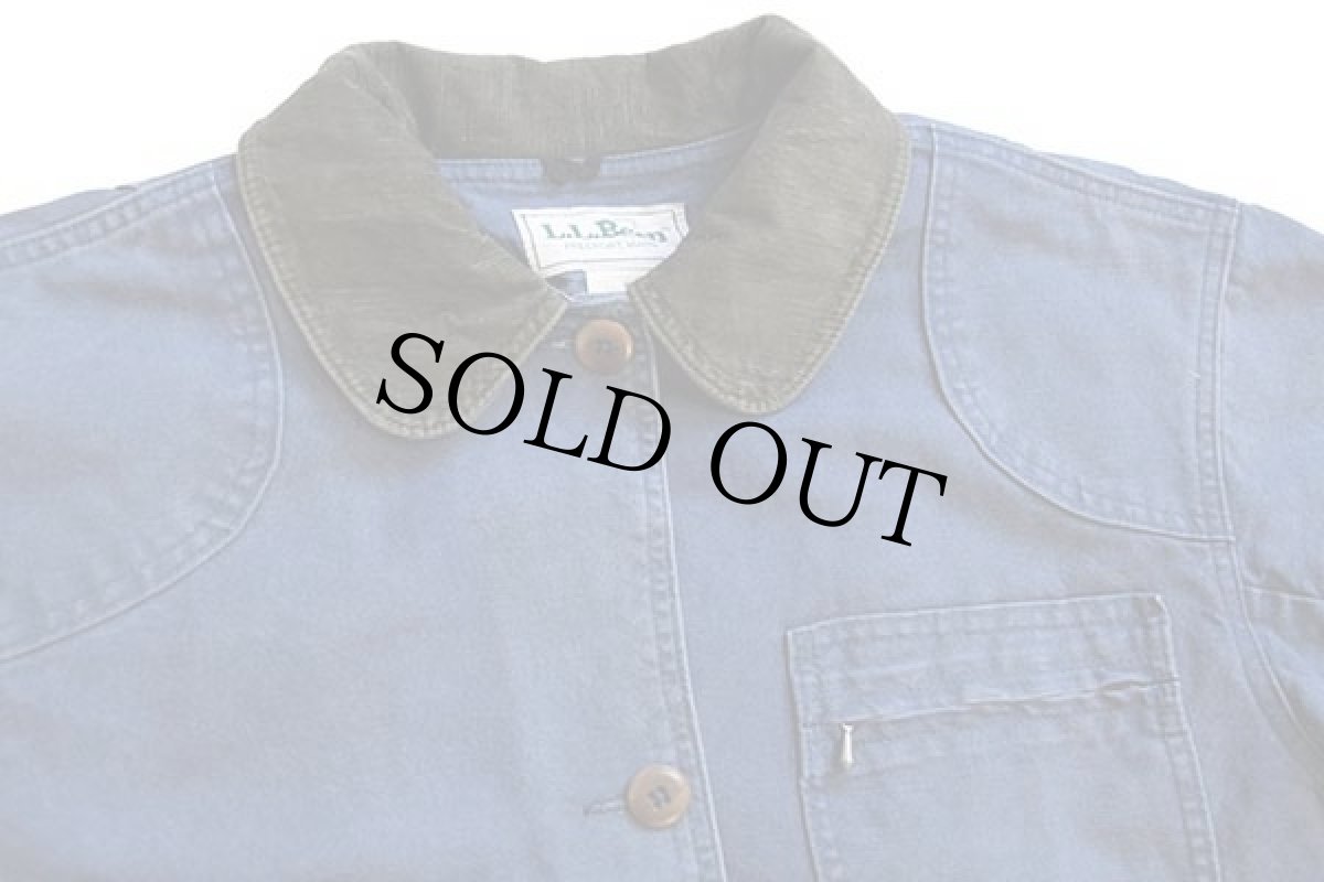 画像3: 90s USA製 L.L.Bean タータンチェック ウールライナー付き ダック地 フィールドコート 紺 W-M★ジャケット (3)