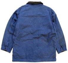 画像2: 90s USA製 L.L.Bean タータンチェック ウールライナー付き ダック地 フィールドコート 紺 W-M★ジャケット (2)