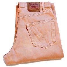 画像1: 00s USA製 Levi'sリーバイス 550 カラーデニムパンツ 後染め サーモンピンク w34 L34 (1)