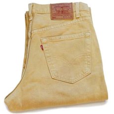 画像1: 90s USA製 Levi'sリーバイス 550 カラーデニムパンツ 後染め 黄 w33 L30 (1)