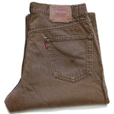画像1: 00s USA製 Levi'sリーバイス 550 カラーデニムパンツ 後染め 茶 w36 L32 (1)