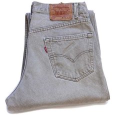 画像1: 90s USA製 Levi'sリーバイス 550 先染め カラーデニムパンツ グリーングレー w34 L32 (1)