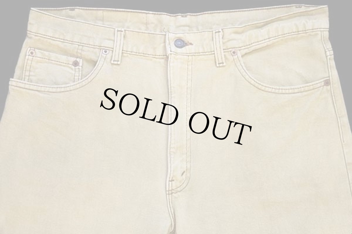 画像4: 90s USA製 Levi'sリーバイス 550 カラーデニムパンツ 後染め 黄 w38 L32 (4)