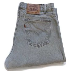 画像1: 90s USA製 Levi'sリーバイス 550 先染め カラーデニムパンツ グリーングレー w36 L32 (1)