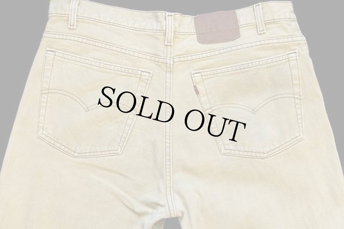 画像5: 90s USA製 Levi'sリーバイス 550 カラーデニムパンツ 後染め 黄 w38 L32 (5)