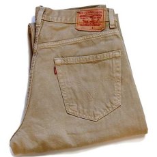 画像1: 00s Levi'sリーバイス 550 カラーデニムパンツ 後染め カーキ w34 L29 (1)