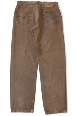 画像3: 00s USA製 Levi'sリーバイス 550 カラーデニムパンツ 後染め 茶 w36 L32 (3)