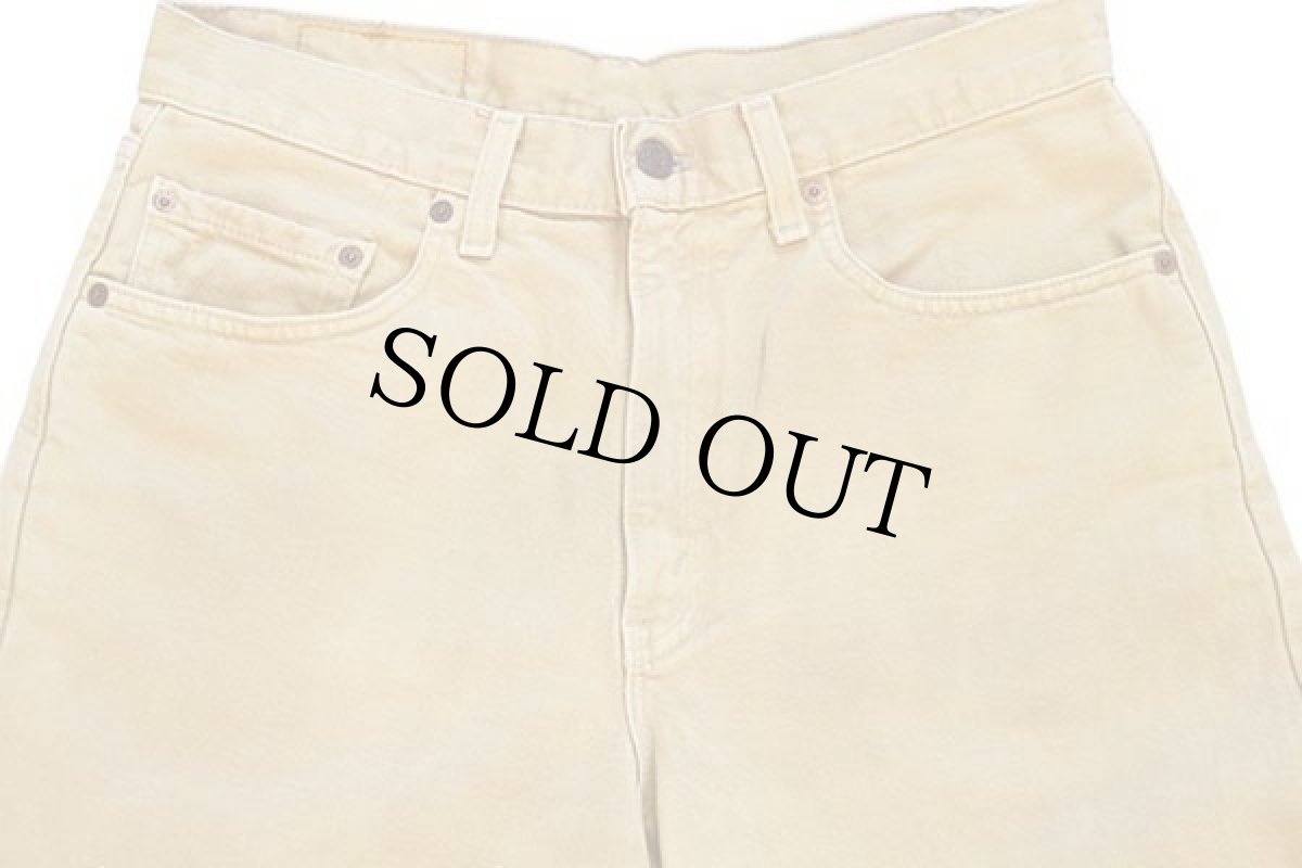 画像4: 90s USA製 Levi'sリーバイス 550 カラーデニムパンツ 後染め 黄 w33 L30 (4)