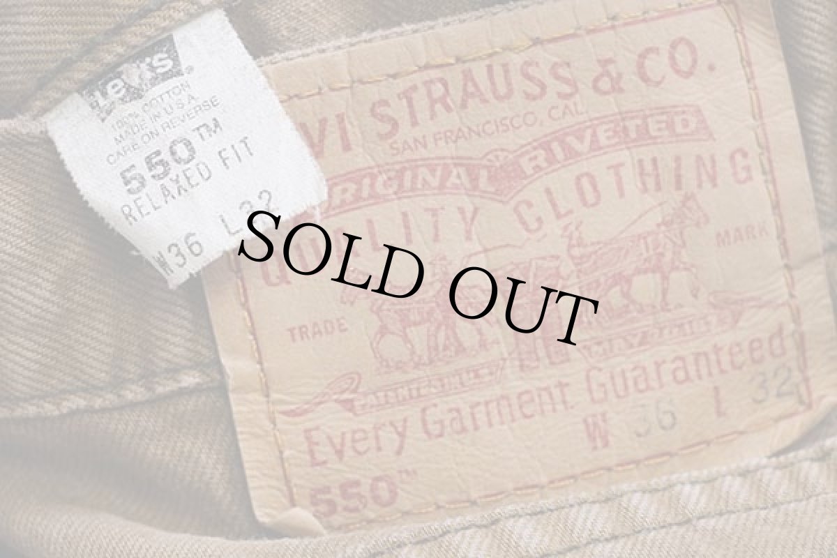 画像6: 00s USA製 Levi'sリーバイス 550 カラーデニムパンツ 後染め 茶 w36 L32 (6)