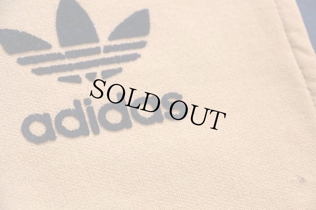 画像5: 70s フランス製 adidasアディダス VENTEX スタンドカラー トレフォイル フェルトプリント トラックジャケット 薄茶×紺★ジャージ (5)