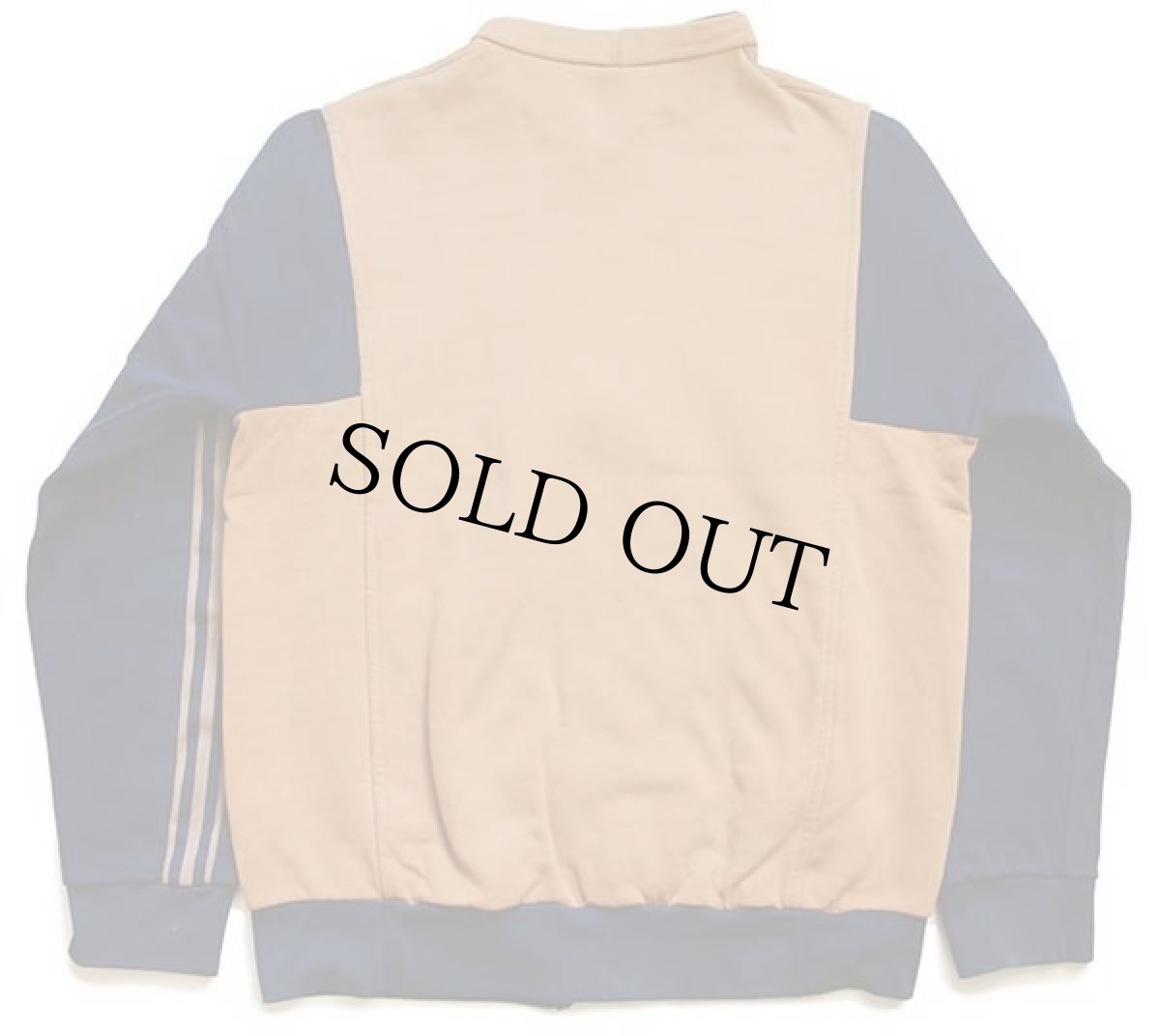 画像2: 70s フランス製 adidasアディダス VENTEX スタンドカラー トレフォイル フェルトプリント トラックジャケット 薄茶×紺★ジャージ (2)