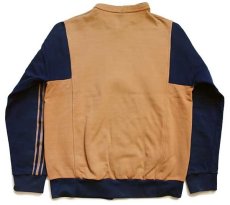 画像2: 70s フランス製 adidasアディダス VENTEX スタンドカラー トレフォイル フェルトプリント トラックジャケット 薄茶×紺★ジャージ (2)