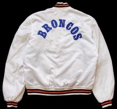 画像2: 90s 英国製 NFL BRONCOS 刺繍 キルティングライナー ナイロンスタジャン L (2)