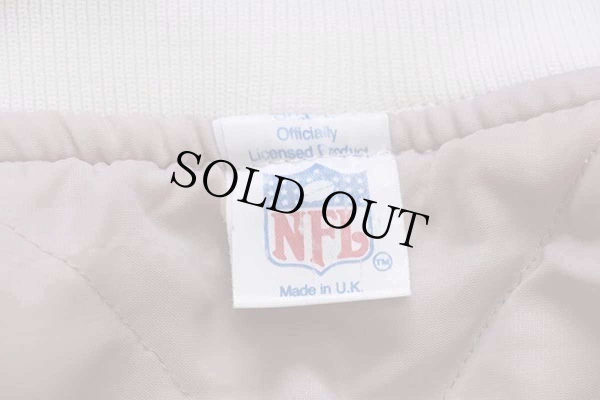 画像4: 90s 英国製 NFL BRONCOS 刺繍 キルティングライナー ナイロンスタジャン L (4)