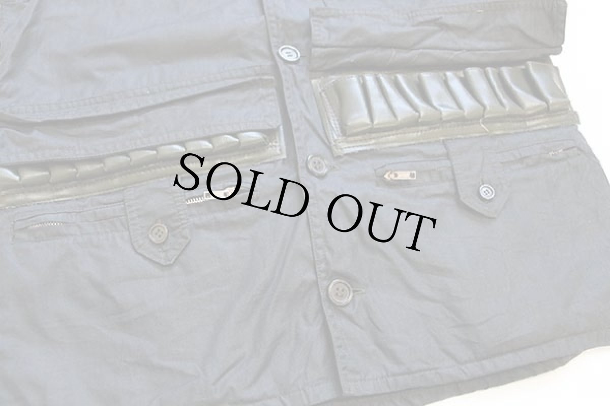 画像5: ビンテージ UNKNOWN コットンツイル ハンティングベスト 深緑 50 (5)