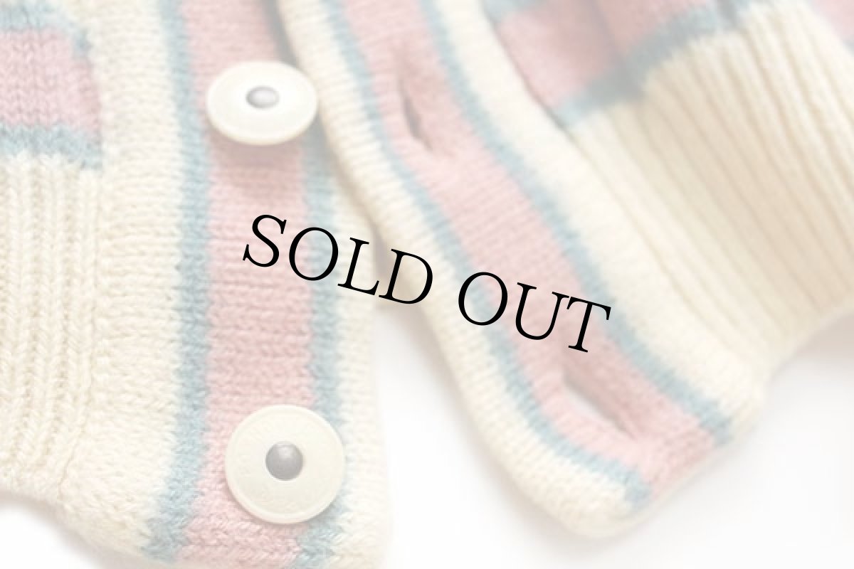 画像5: イタリア製 FOXHOUND ケーブル編み ウール×アクリルニット カーディガン パステルカラー イエロー 4 (5)