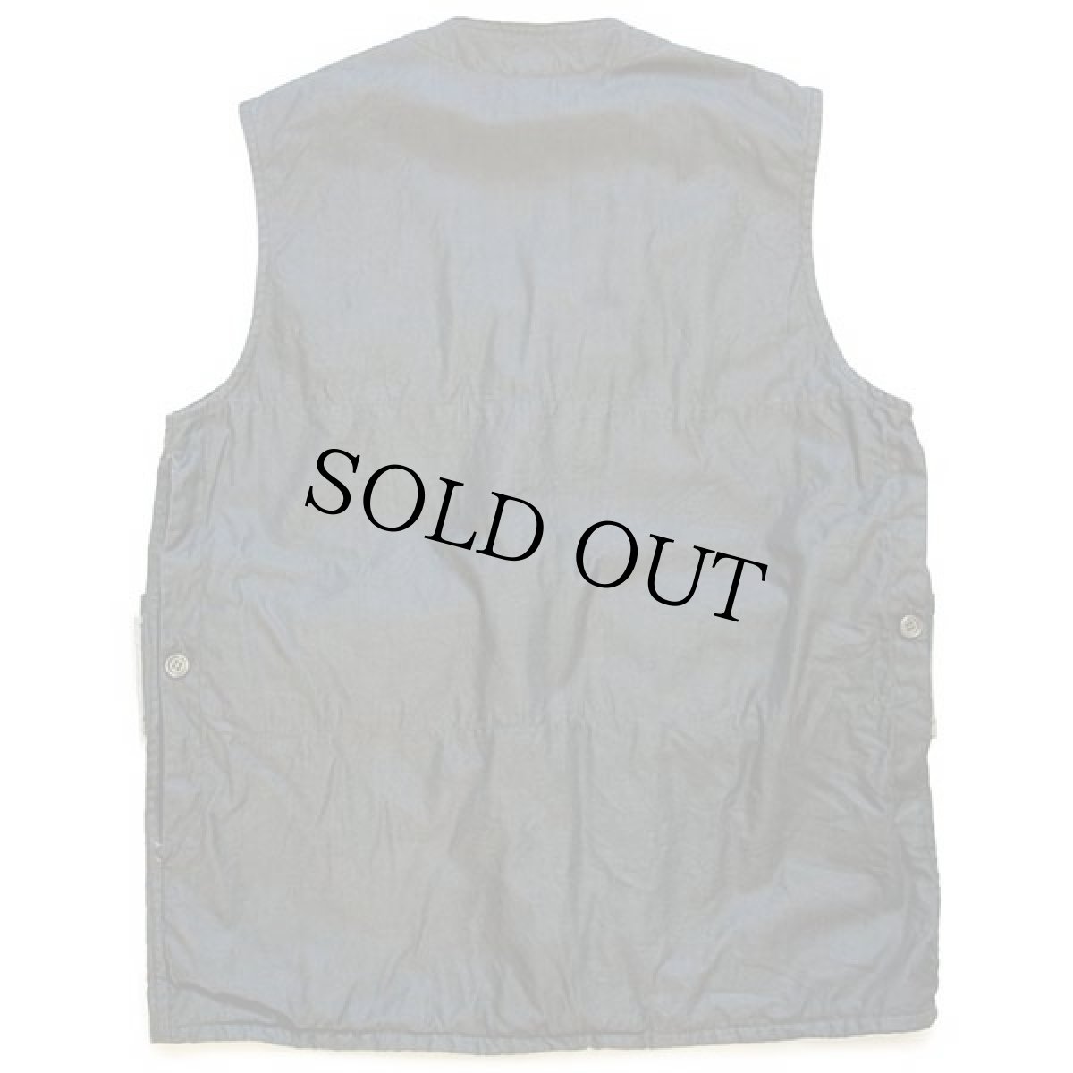 画像2: ビンテージ UNKNOWN コットンツイル ハンティングベスト 深緑 50 (2)