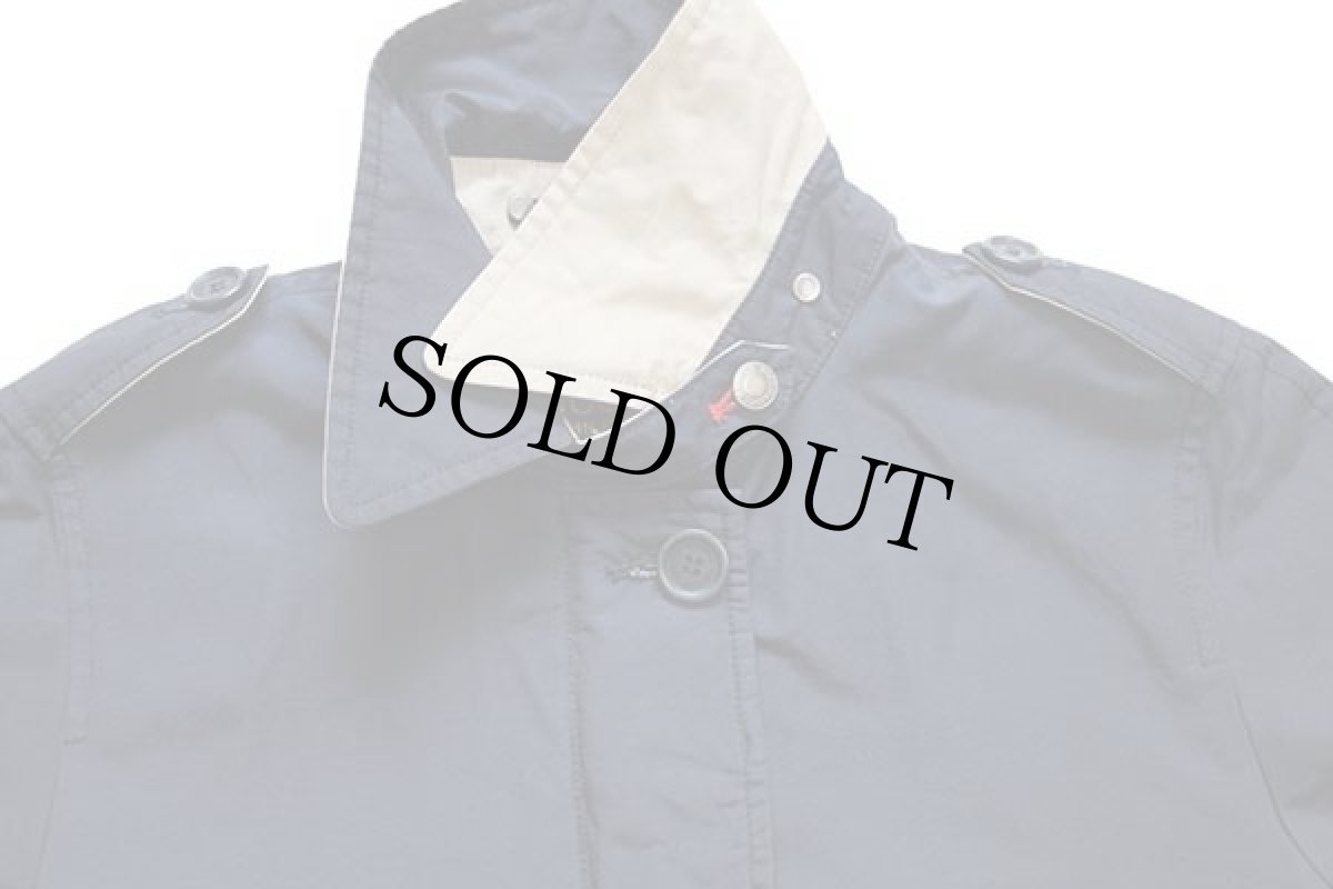 画像3: WOOLRICH JOHN RICH&BROS. ウールリッチ チンスト付き 60/40 ステンカラーコート 紺 M (3)