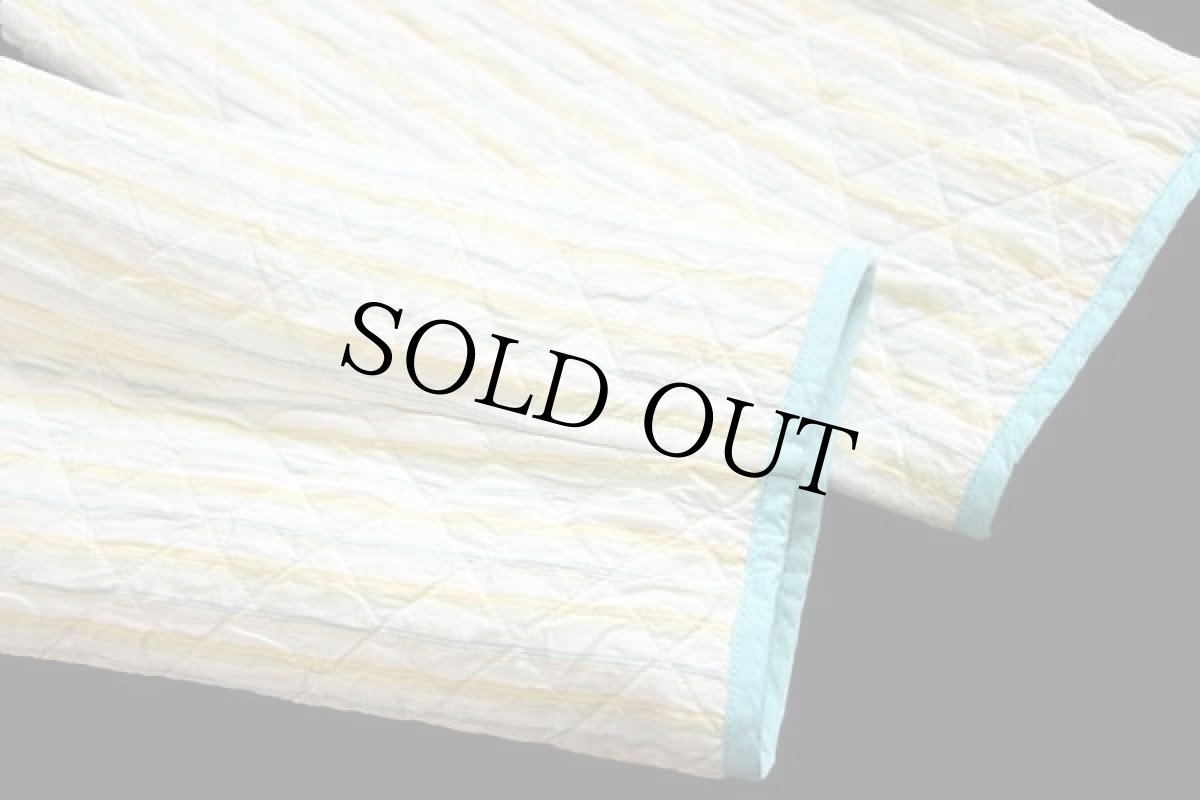 画像9: ビンテージ ハンドメイド 小花柄 パッチワーク柄×ランダムストライプ リバーシブル キルティングジャケット (9)