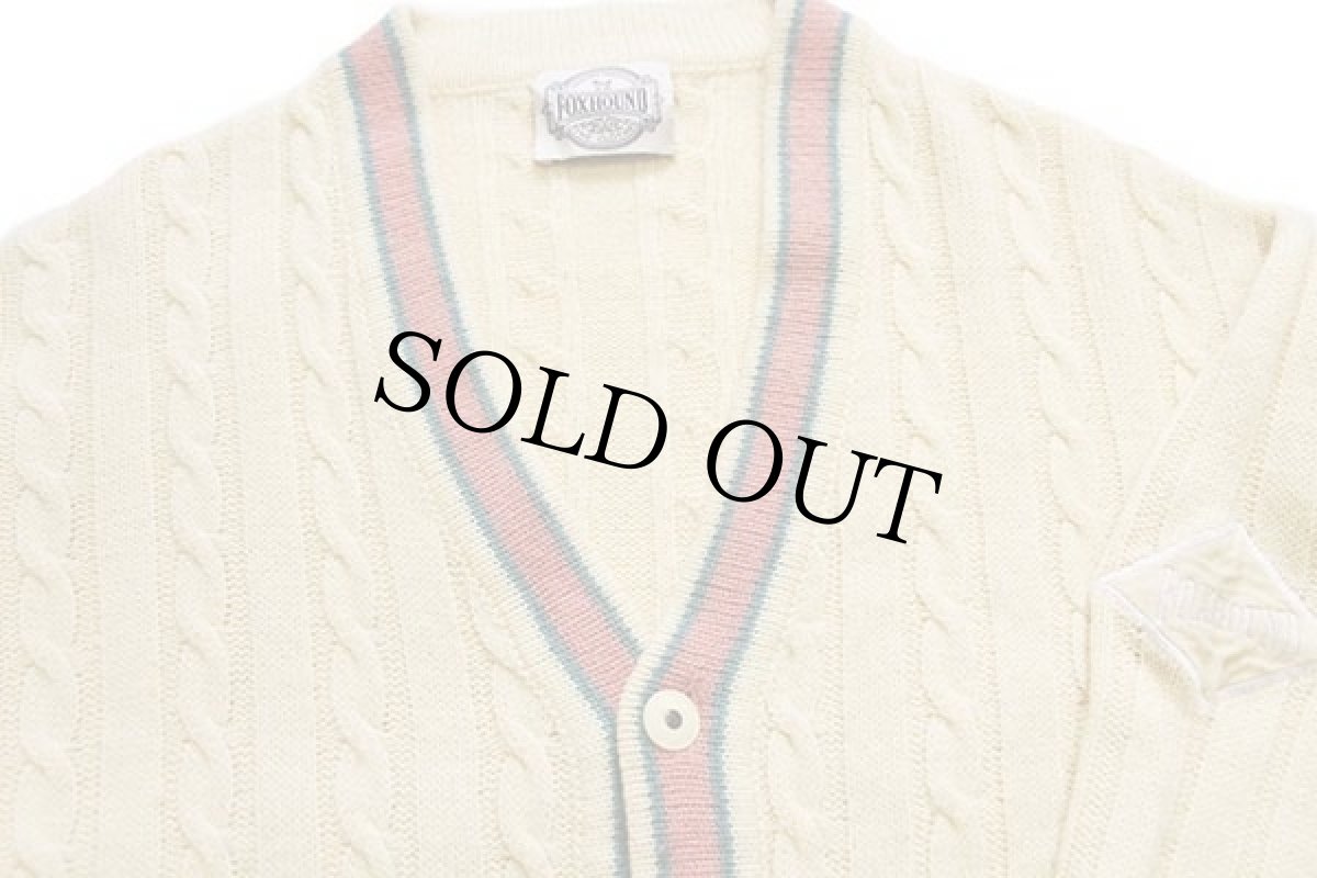画像3: イタリア製 FOXHOUND ケーブル編み ウール×アクリルニット カーディガン パステルカラー イエロー 4 (3)