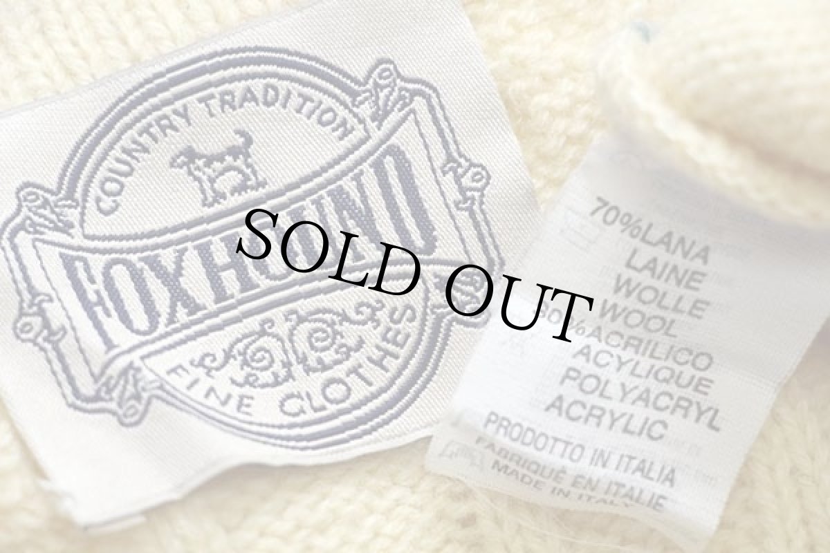 画像4: イタリア製 FOXHOUND ケーブル編み ウール×アクリルニット カーディガン パステルカラー イエロー 4 (4)