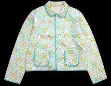 画像1: ビンテージ ハンドメイド 小花柄 パッチワーク柄×ランダムストライプ リバーシブル キルティングジャケット (1)