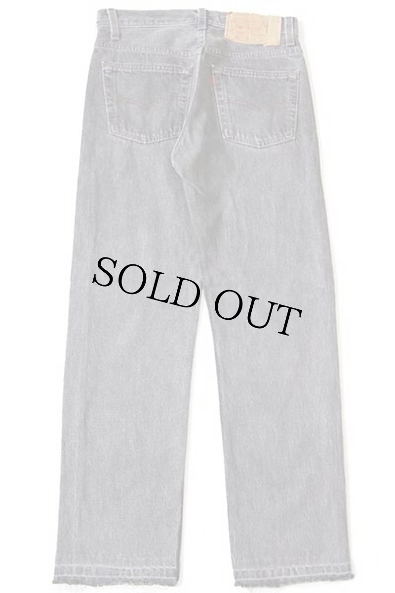 画像3: 90s USA製 Levi'sリーバイス 501 カットオフ 先染め ブラック デニムパンツ w28 (3)