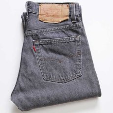 画像1: 90s USA製 Levi'sリーバイス 501 カットオフ 先染め ブラック デニムパンツ w28 (1)