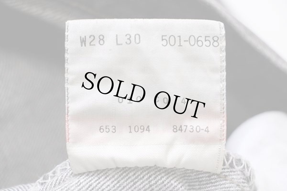 画像7: 90s USA製 Levi'sリーバイス 501 カットオフ 先染め ブラック デニムパンツ w28 (7)