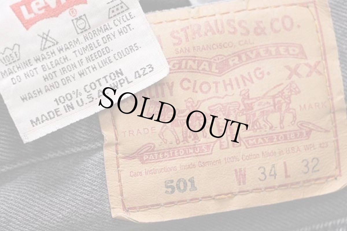 画像6: 90s USA製 Levi'sリーバイス 501 ブラック デニムパンツ w34 L32 (6)