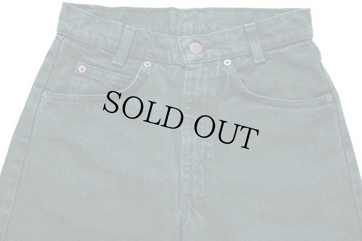 画像4: 90s USA製 Levi'sリーバイス 560 カラーデニムパンツ 後染め 緑 w27 L30 STUDENT (4)