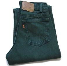 画像1: 90s USA製 Levi'sリーバイス 560 カラーデニムパンツ 後染め 緑 w27 L30 STUDENT (1)