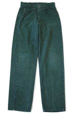 画像2: 90s USA製 Levi'sリーバイス 560 カラーデニムパンツ 後染め 緑 w27 L30 STUDENT (2)