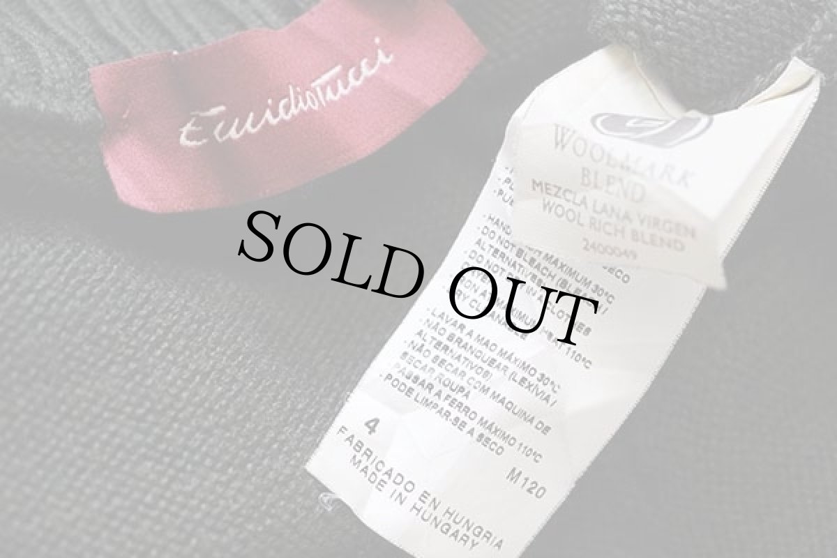 画像4: ハンガリー製 Emidio Tucci ショルダーパッチ ハイネック ウール×アクリルニット フルジップ セーター オリーブ 4 (4)