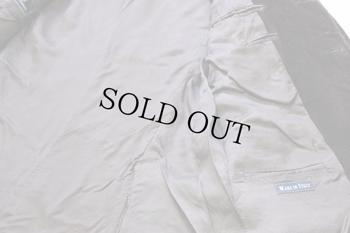 画像5: 90s イタリア製 ポロ ラルフローレン 3つボタン 太畝 コーデュロイ テーラードジャケット 焦げ茶 50 (5)