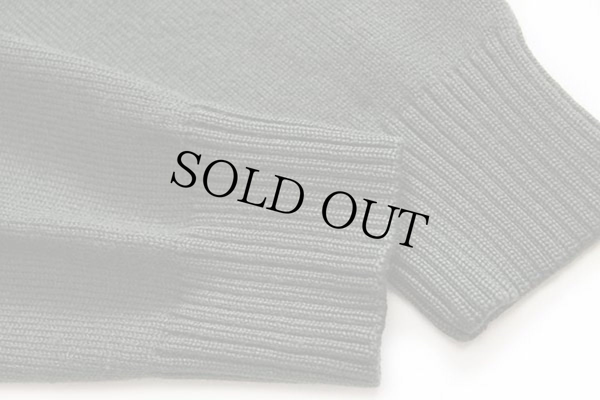 画像6: ハンガリー製 Emidio Tucci ショルダーパッチ ハイネック ウール×アクリルニット フルジップ セーター オリーブ 4 (6)