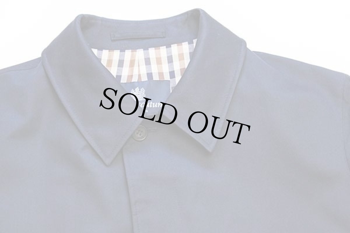 画像3: 英国製 Aquascutumアクアスキュータム チェックライナー ステンカラーコート 紺 44★バルマカーン (3)