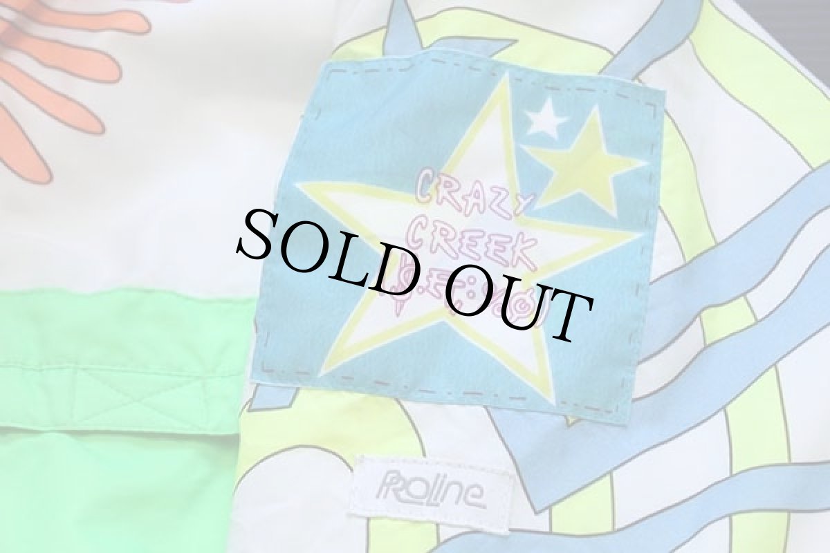 画像5: 90s CRAZY CREEK 蛍光 全面プリント プルオーバー 中綿入り ナイロンジャケット (5)