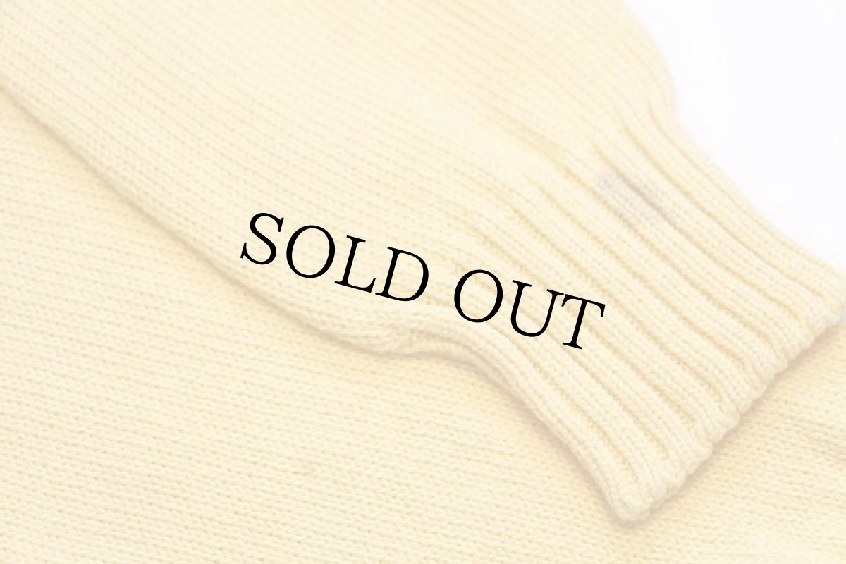 画像5: 80s EddieBauerエディーバウアー 無地 Vネック コットンニット セーター イエロー (5)