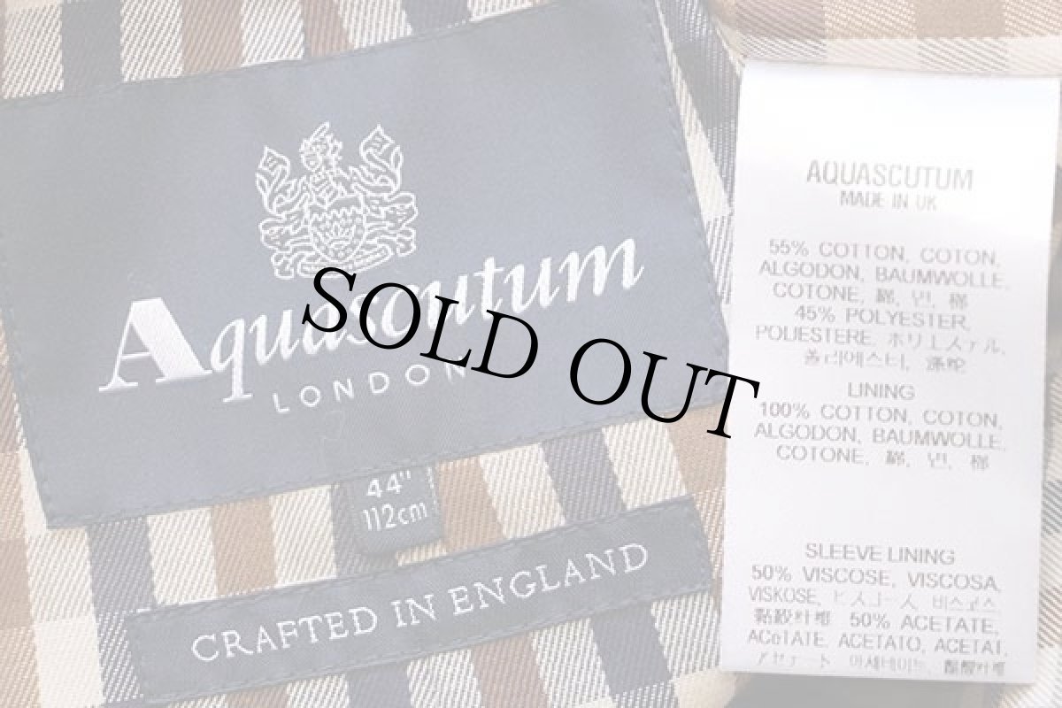 画像4: 英国製 Aquascutumアクアスキュータム チェックライナー ステンカラーコート 紺 44★バルマカーン (4)