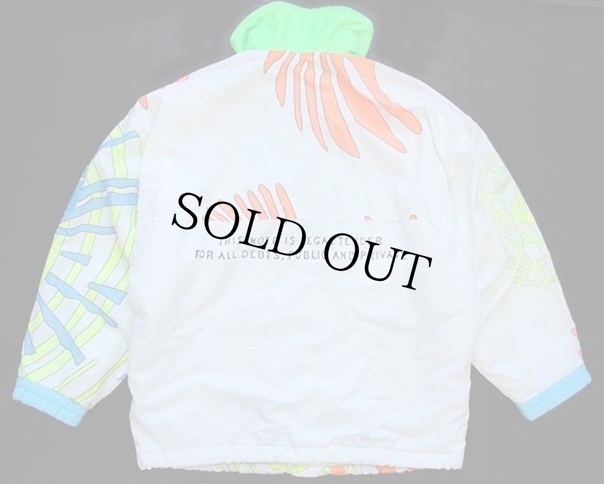 画像2: 90s CRAZY CREEK 蛍光 全面プリント プルオーバー 中綿入り ナイロンジャケット (2)