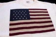 画像3: 90s USA製 LIMITED EDITION American Clothing 星条旗 コットンニット セーター ナチュラル L (3)