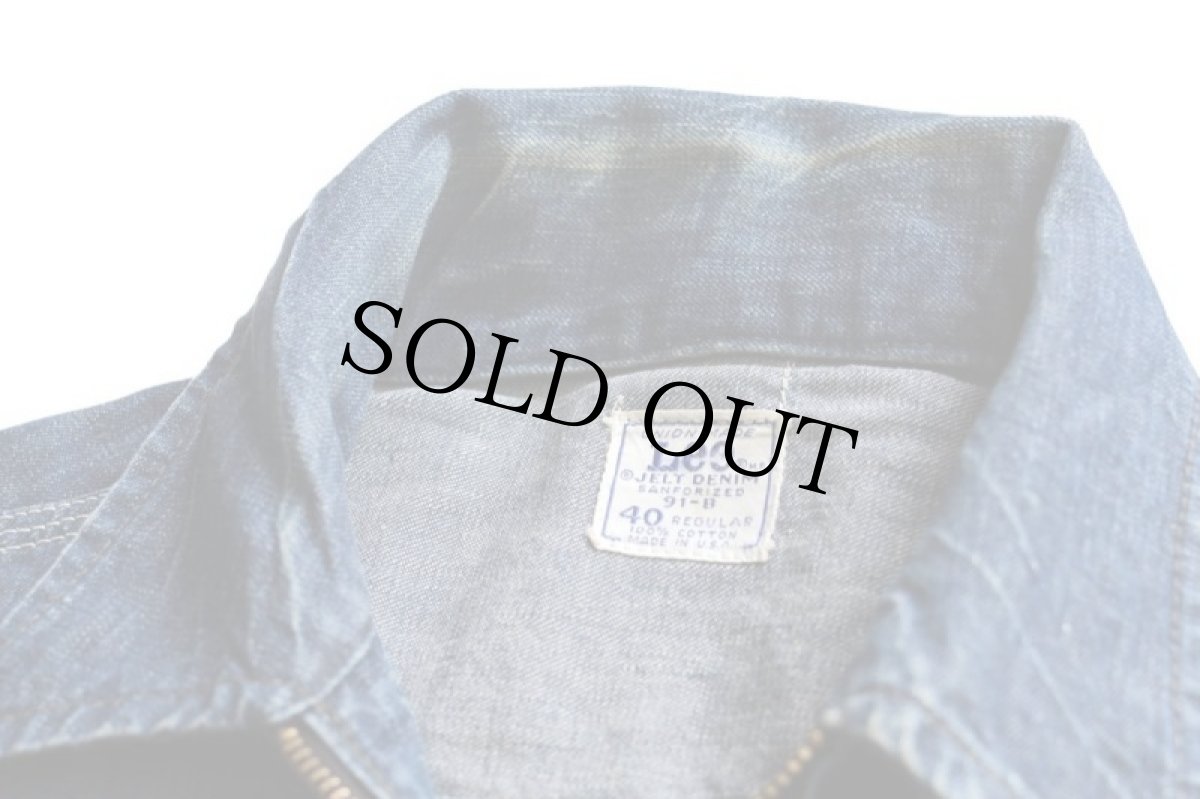 画像7: 60s USA製 Leeリー 91-B JELT DENIMジェルトデニム ワークジャケット 40R (7)