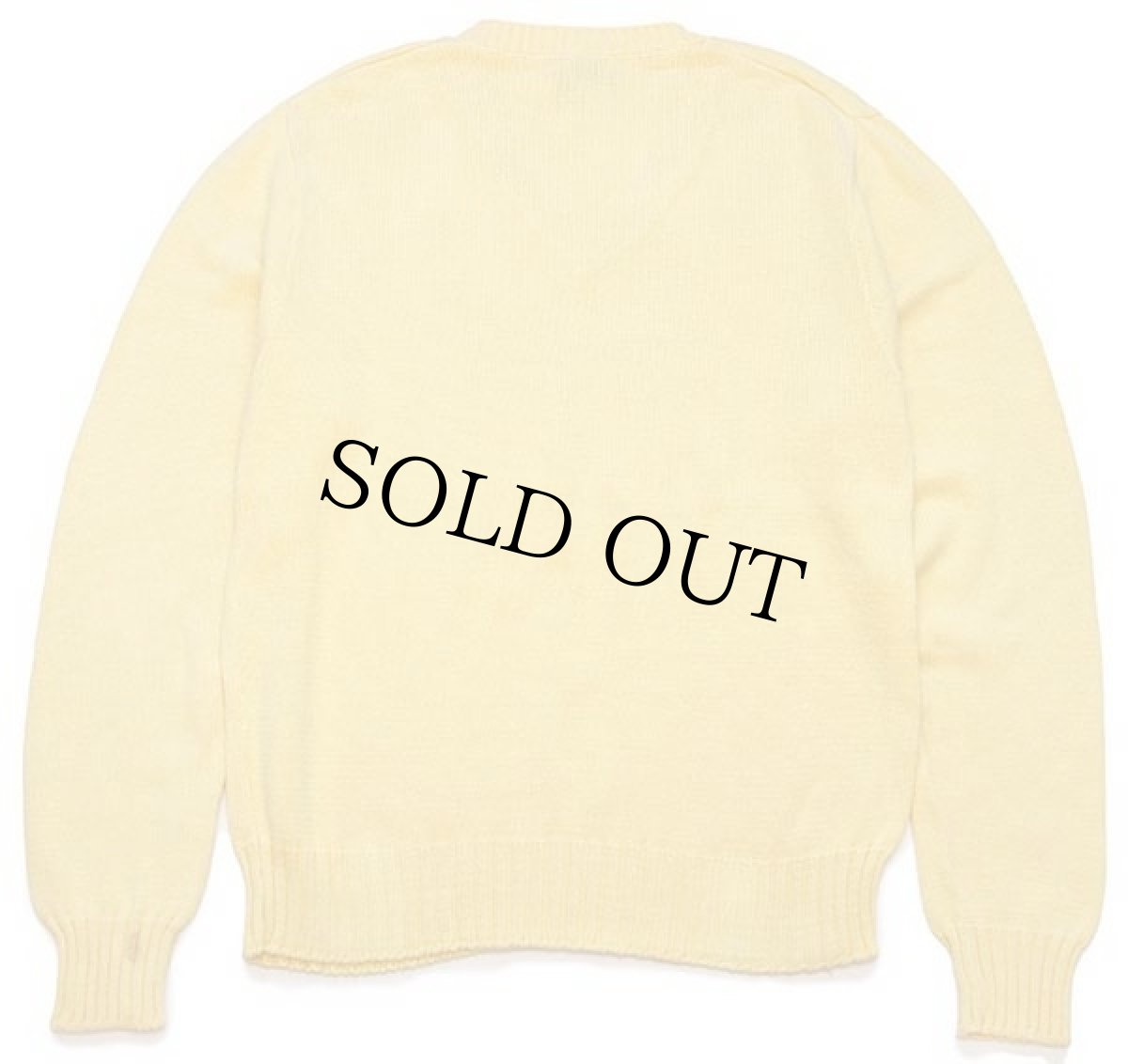 画像2: 80s EddieBauerエディーバウアー 無地 Vネック コットンニット セーター イエロー (2)