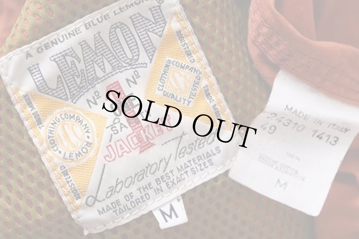 画像4: 90s イタリア製 LEMON コットンポプリン ファイヤーマン パーカー レンガ M★ジャケット (4)